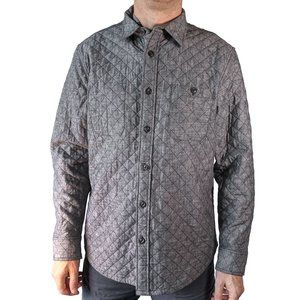 Wallin & Bros Men's Button Down Quilted Jacket Shirt, Cotton & Wool, Size L